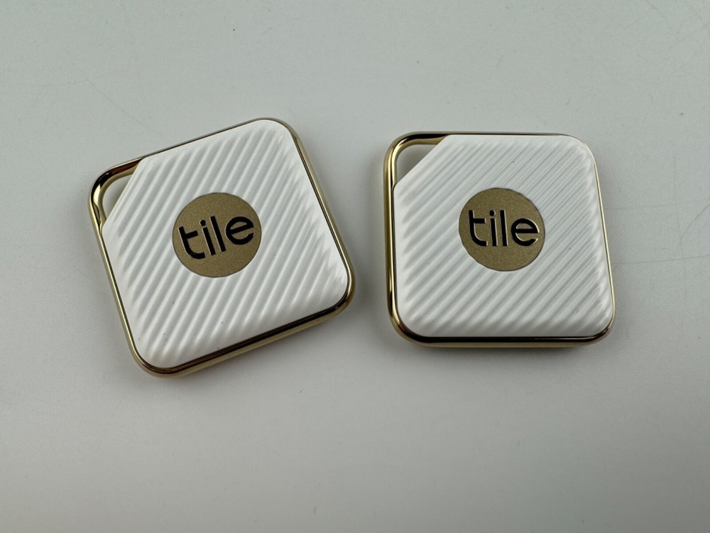 [2-PACK] TILE STYLE PRO SERIES BLUETOOTH TRACKER FINDER - WHITE/GOLD [EC-11002]