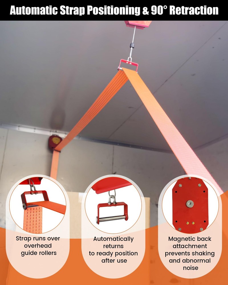 Cargo Strap Positioning & Retracting System Fit for Box Trucks & Curtain-Side...