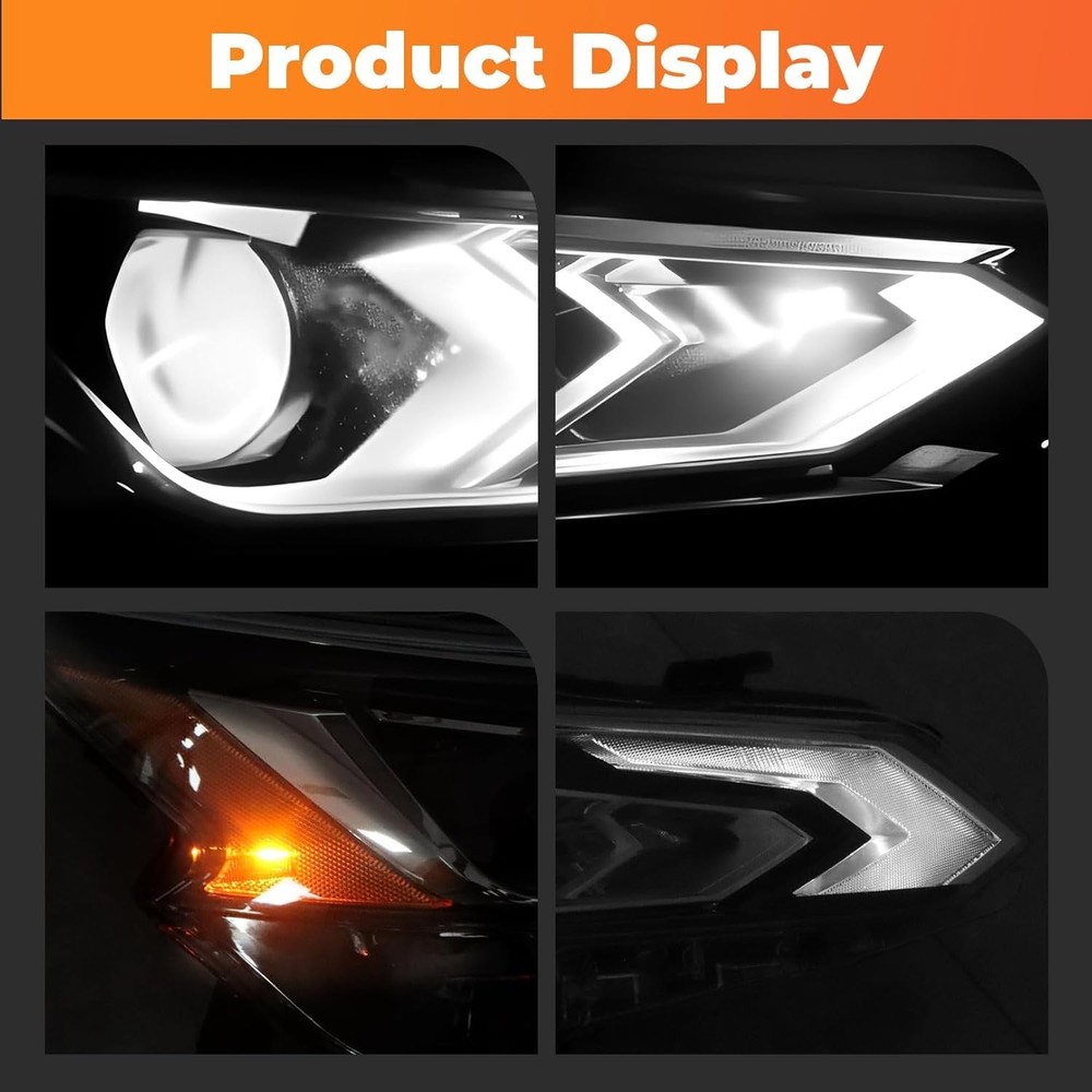 Passenger Side Headlight Assembly Compatible with Altima 2019-2022 Headlamp w/Pr