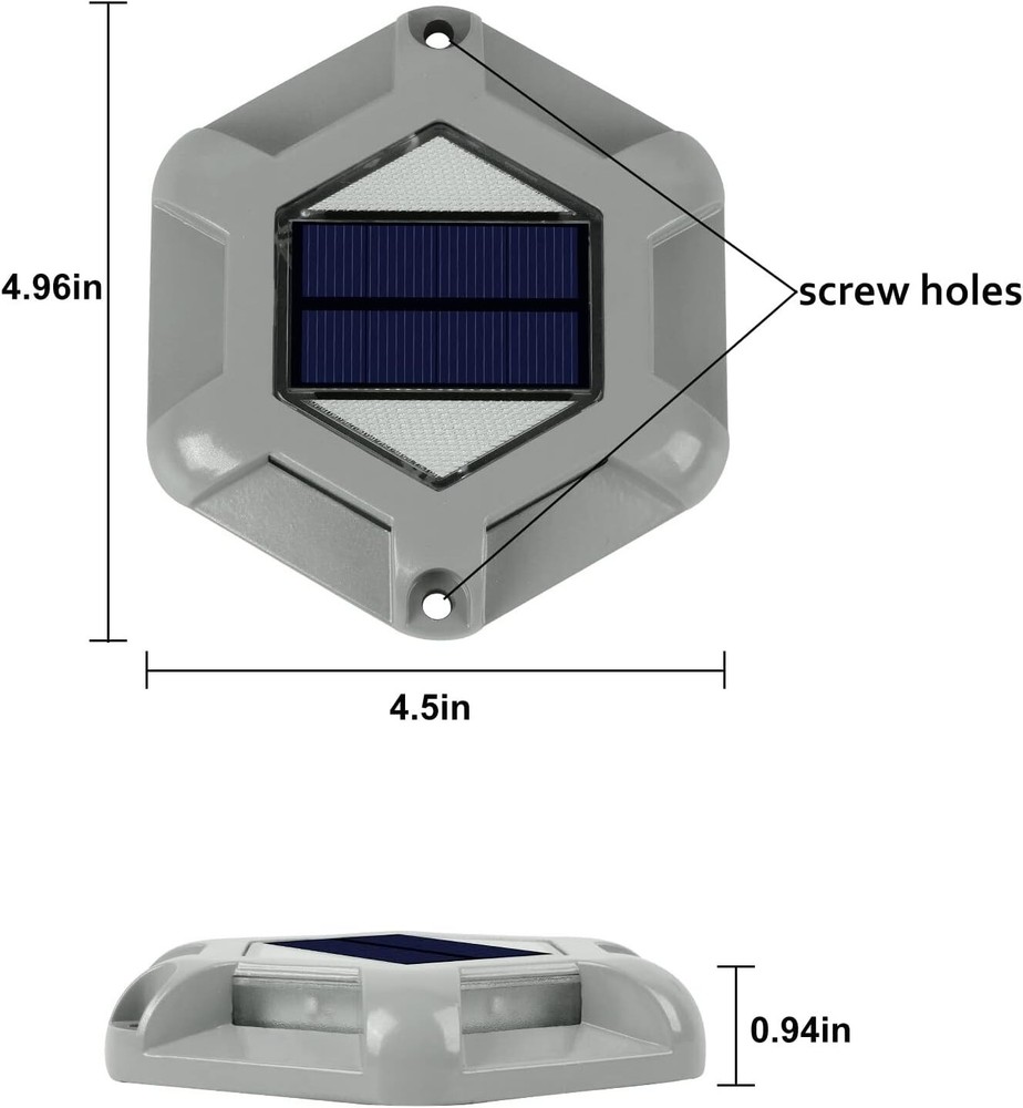 4Pack Solar Deck Lights Blue Driveway Dock Lights Blue Light for Step Sidewalk