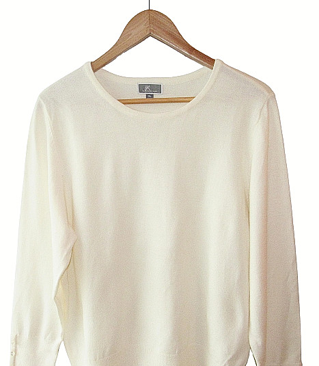 JM Collection Size XL Beige Ribbed Trim Soft Pullover Sweater