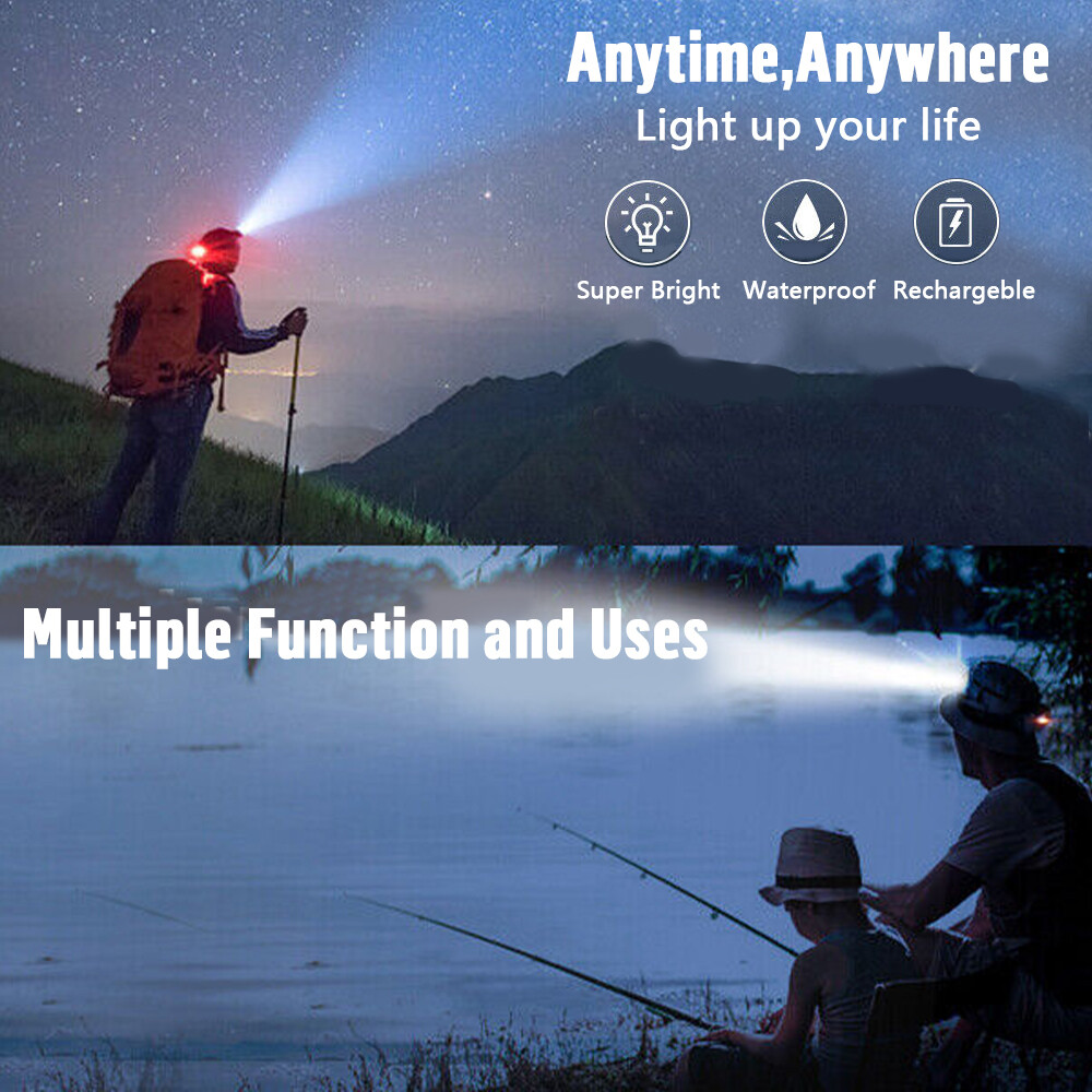 Brightness LED Headlight Headlamp Head Torch Flashlight Work Light Camping Lamp