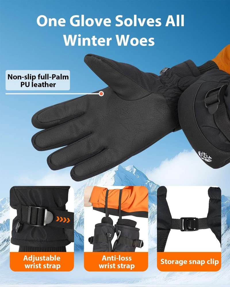 Pixel Panda Winter Gloves Waterproof Thermal