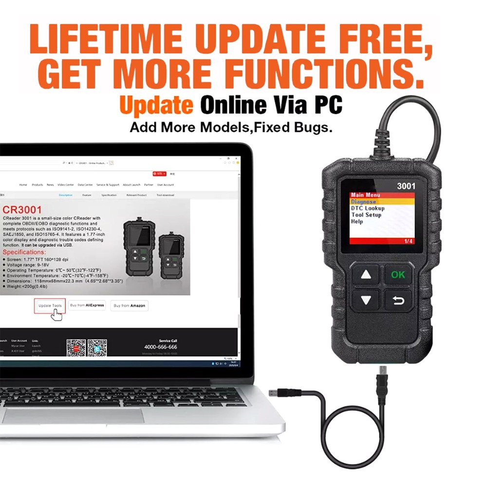 OBD Code Reader Automotive OBD2 Scanner Car Check Engine Fault Diagnostic Tool