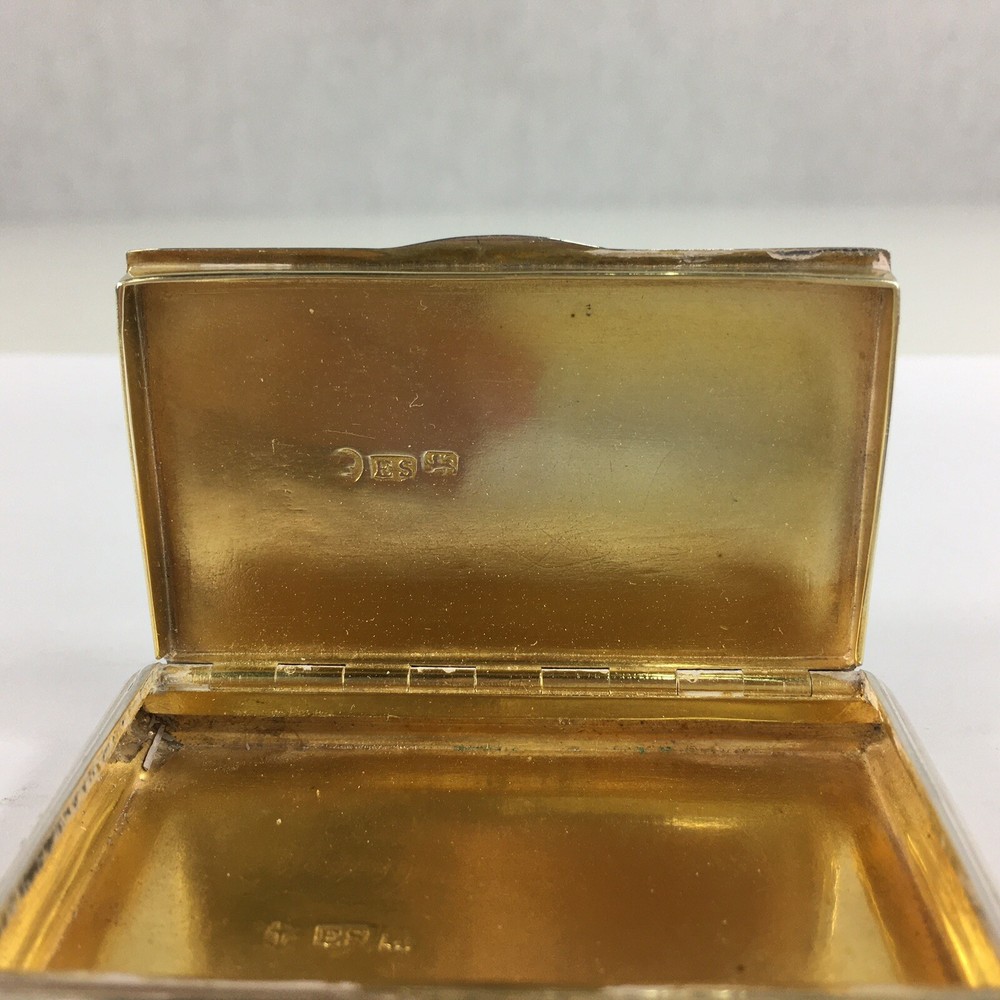 Antique 1844 Victorian Edward Smith Solid Silver Snuff Box Gilt Interior 48.2g