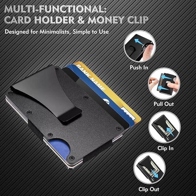 LA Dodgers Thin Metal RFID Blocking Wallet Slim Tactical Laser Engraved