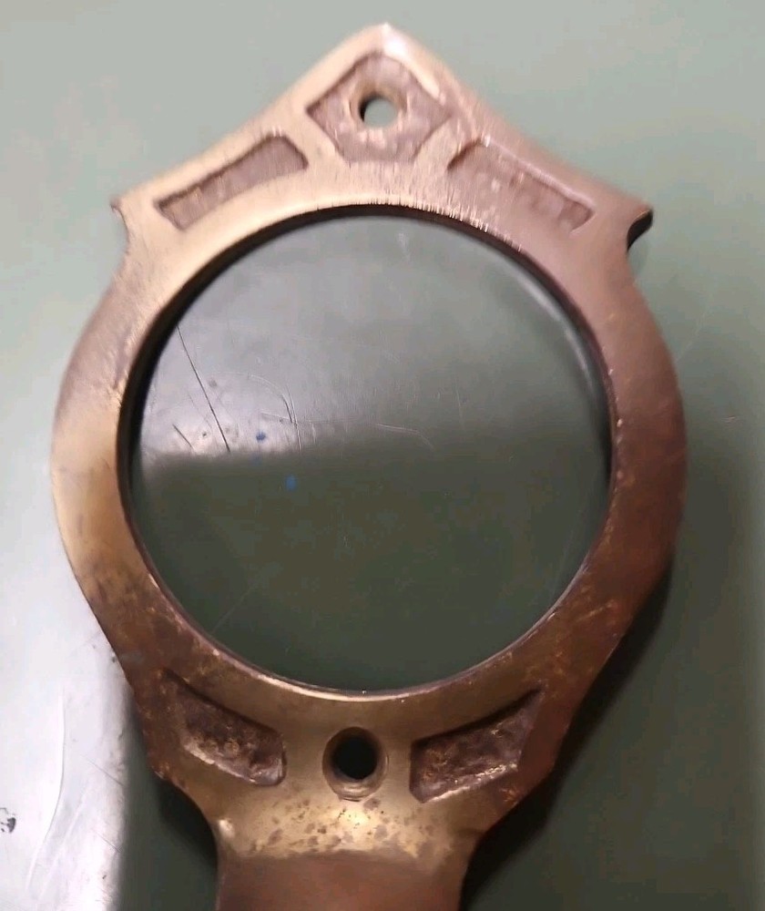 Vintage Antique Large Solid Brass Door Push Pull Ornate Handle Hole