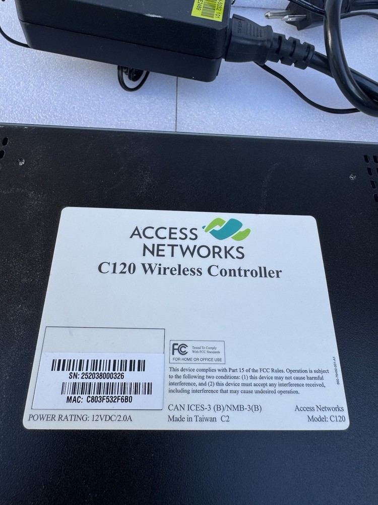 Access Networks C120 Wireless Controller - Power Cable & Rack Ears - Pre-owned
