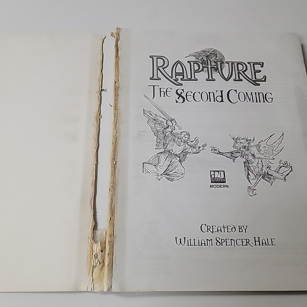 Rapture The Second Coming D20 Modern Campaign Setting RPG Game