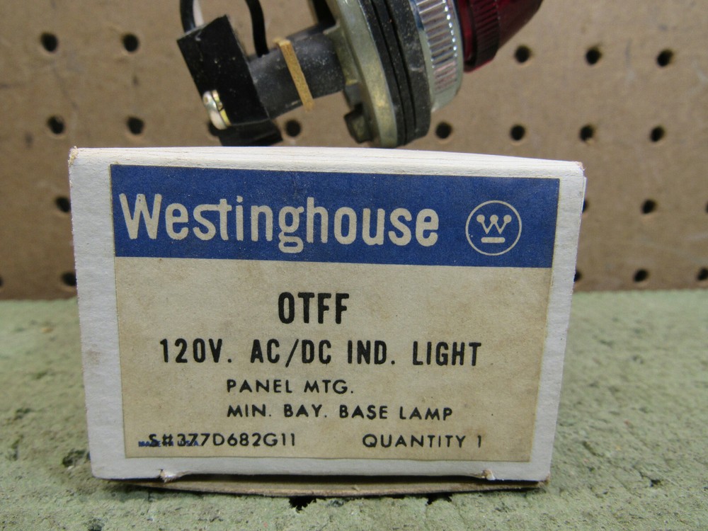 VINTAGE OTFF WESTINGHOUSE 120V. AC/DCI RED PANEL INDICATOR LIGHT RETRO