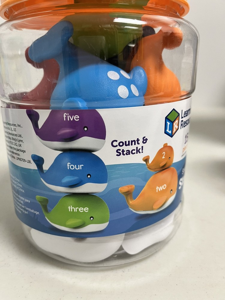 Learning Resources Snap-n-Learn Stacking Whales, Educational Toy