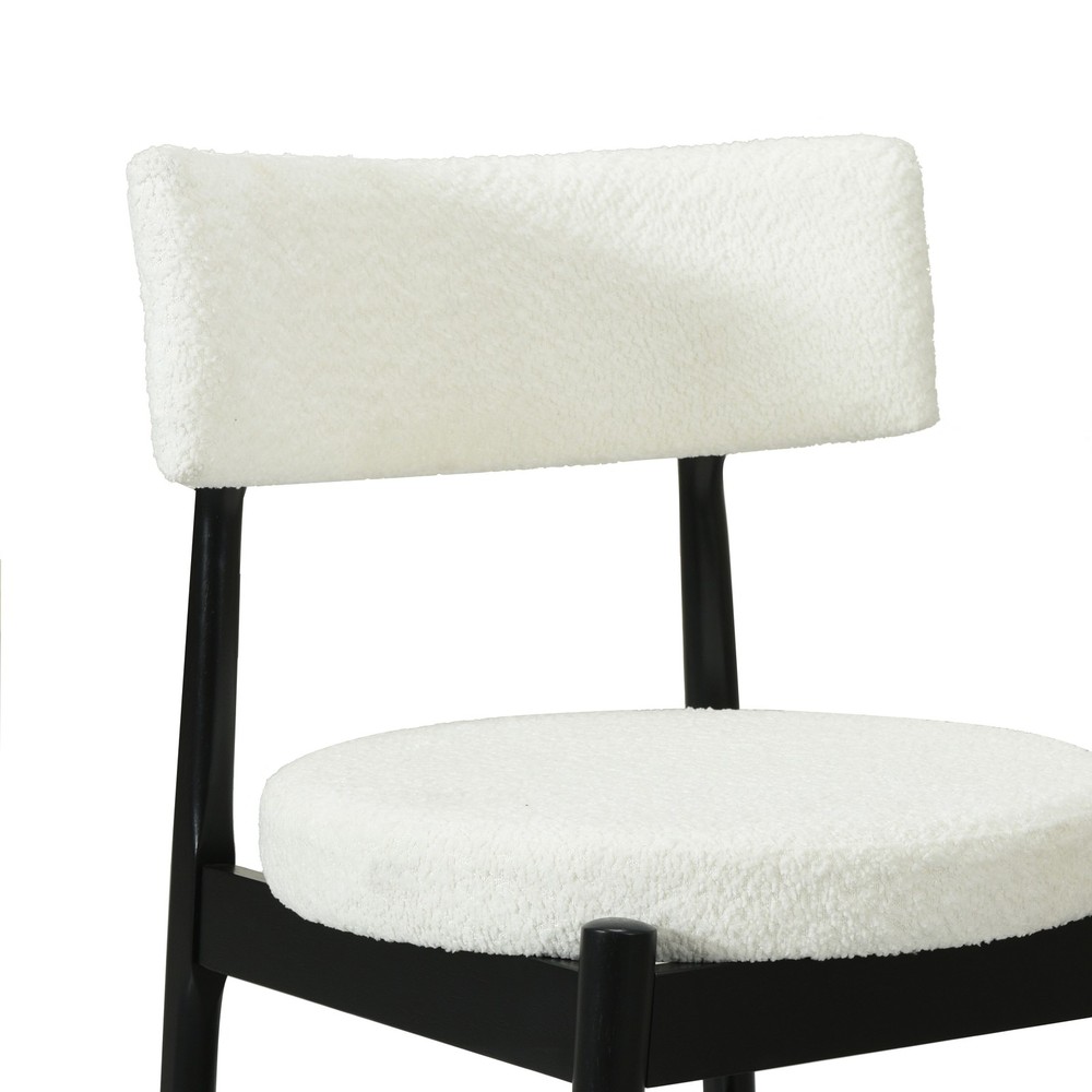 Mid Century Modern Counter Stool Black+Beige
