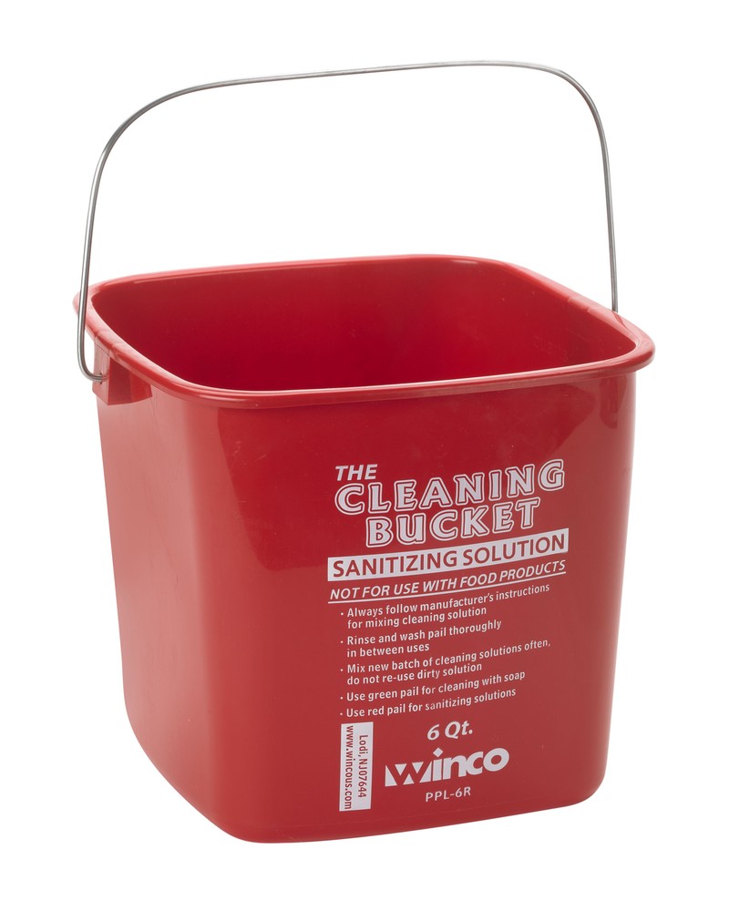 6qt Cleaning Bucket, Red Sanitizing Solution (12 Each)