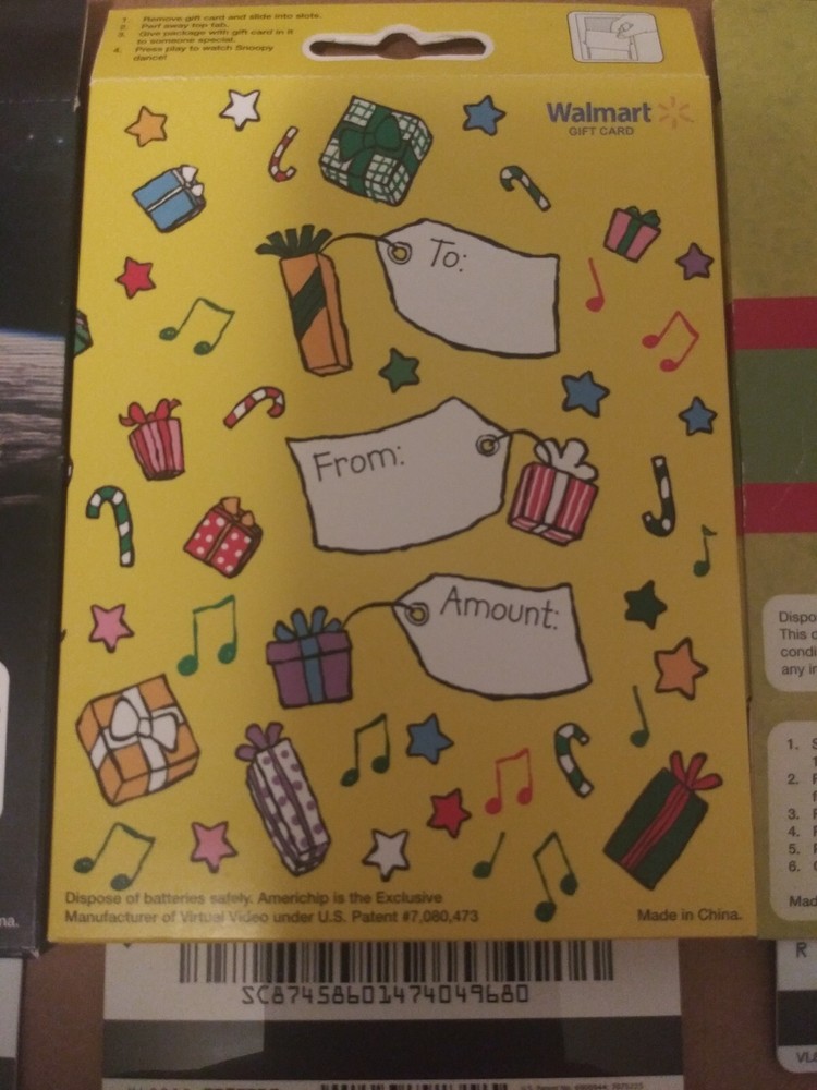 Transformers, Snoopy & Personal Message Walmart Unused Gift Cards - No Value