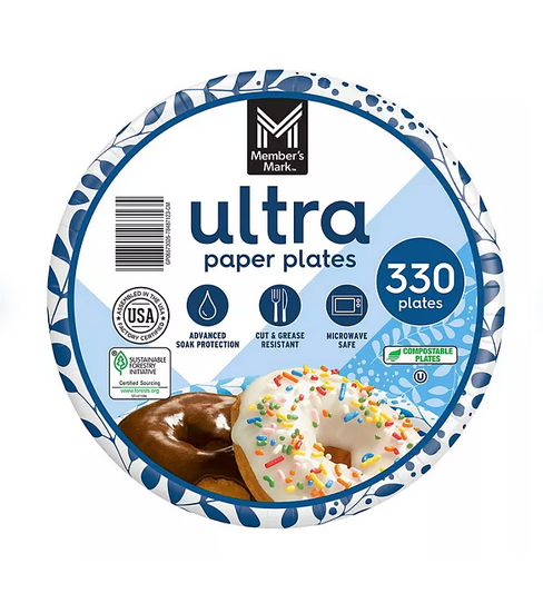 Member's Mark Ultra Dessert/Snack Paper Plates, ( Select Type & Size )