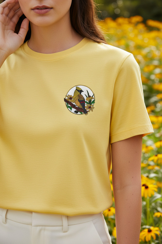 Cedar Waxwing Embroidered Patch