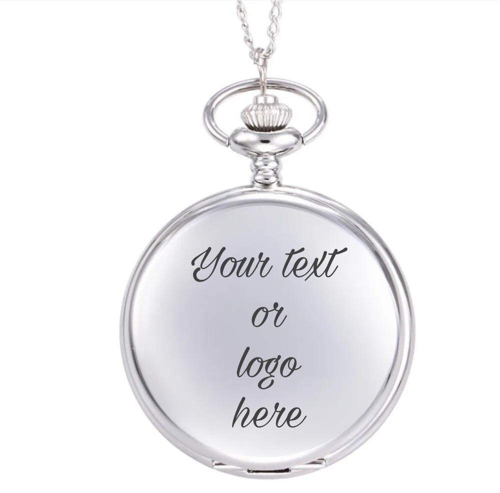 Pocket watch chrome gift box set personalised