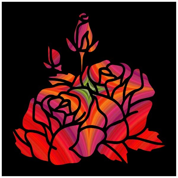 10"x10" Clear Plastic Stencil - Rose (SC944)