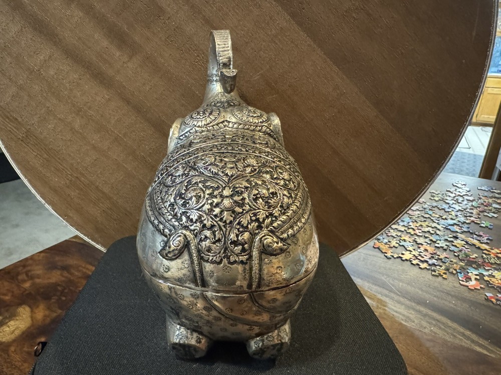 Antique Cambodian Hand Made Elephant Box