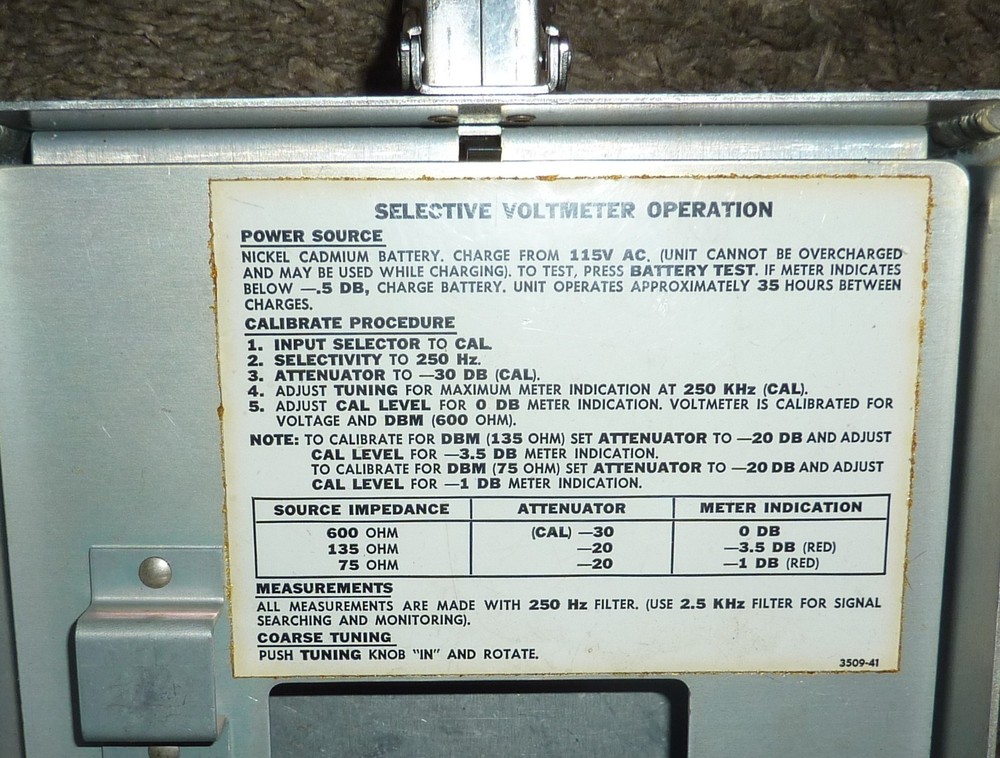 Rycom 3121A Selective Voltmeter