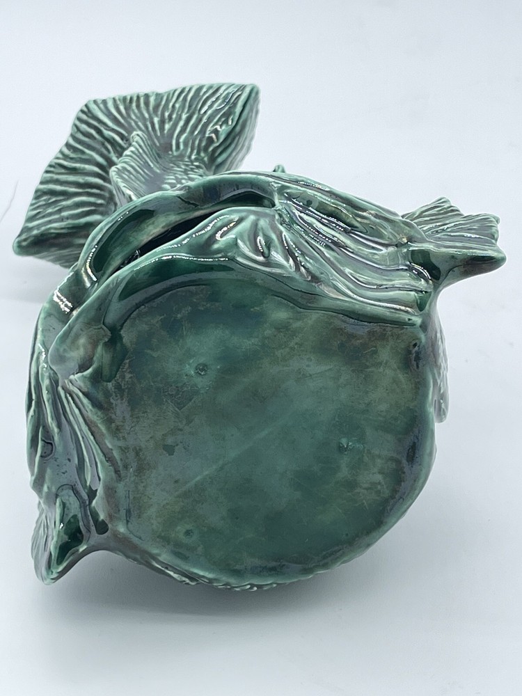 Ceramic Chimenea Fish Incense Ashtray Decor Unusual Green