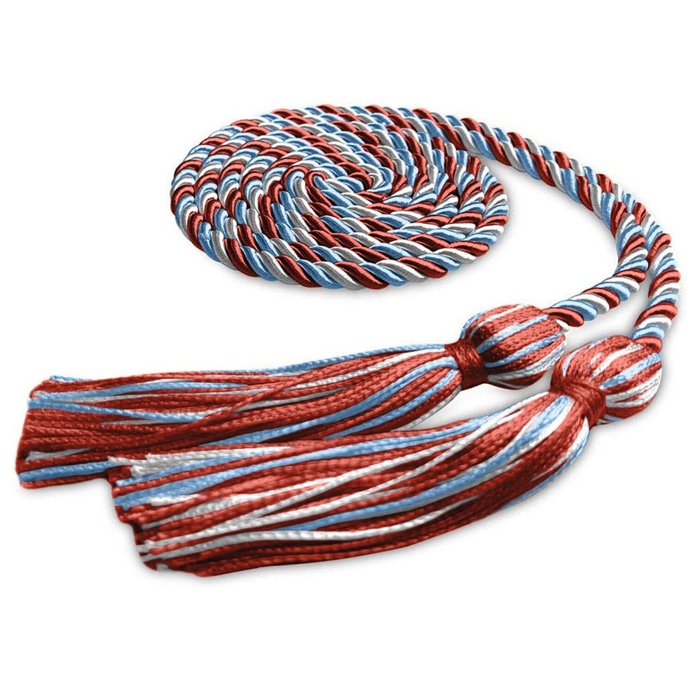 Endea Graduation Single Honor Cord Red/Light Blue/White