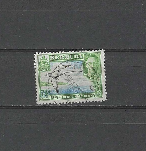 BERMUDA , 1938/51 , GEORGE VI , 71/2p STAMP , PERF , USED , CV$2