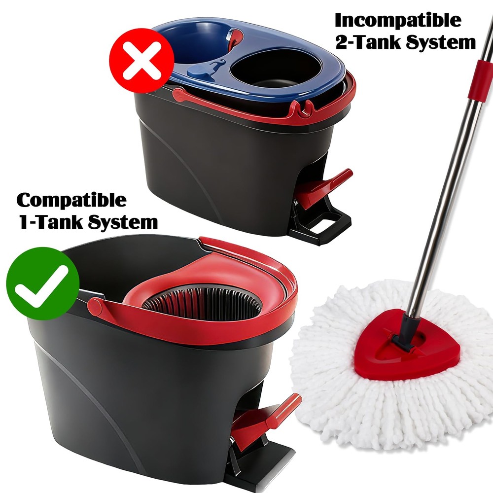 Spin Mop Set for O-Ceda EasyWring 1-Tank System, 16 Microfiber Spin Mops Refi...