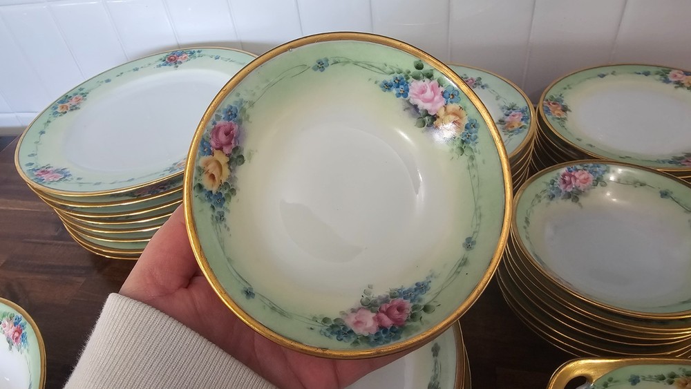 Thomas Bavaria German Hand Painted 57 Piece Dish Set