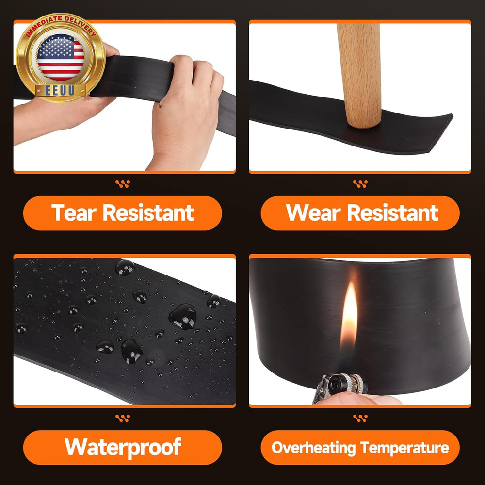 Neoprene Rubber Sheets & Strips Adhesive Solid Gasket Seal with Backing (1' Wide
