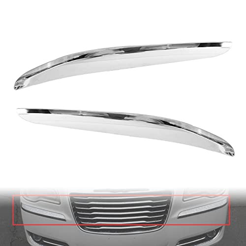 2PCS Front Bumper Molding Chrome Trim Left and Right Replacement for 2011 2012