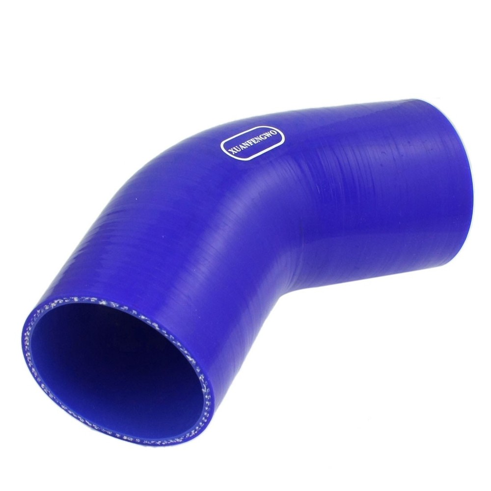 70mm 7cm Intercooler 45 Degree Silicone Elbow Hooks Blue Tube