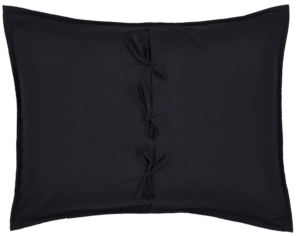 Beckham Rustic Red Black & Cream Hand-Quilted Reverse Seam Patchwork Pillow Sham