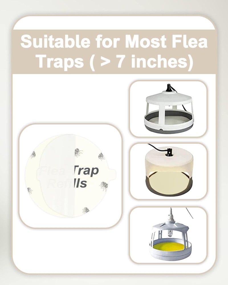 20 Pack Flea Trap Refill Discs Replacement Glue Boards, 7.1" Sticky Pads for