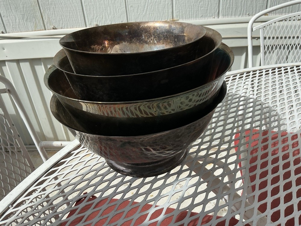 Set Of 4 Silver Bowls