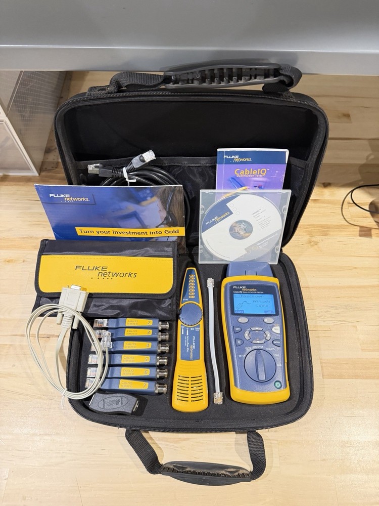 FLUKE NETWORKS CABLE IQ QUALIFICATION TESTER KIT (TESTED) SHIPS FAST