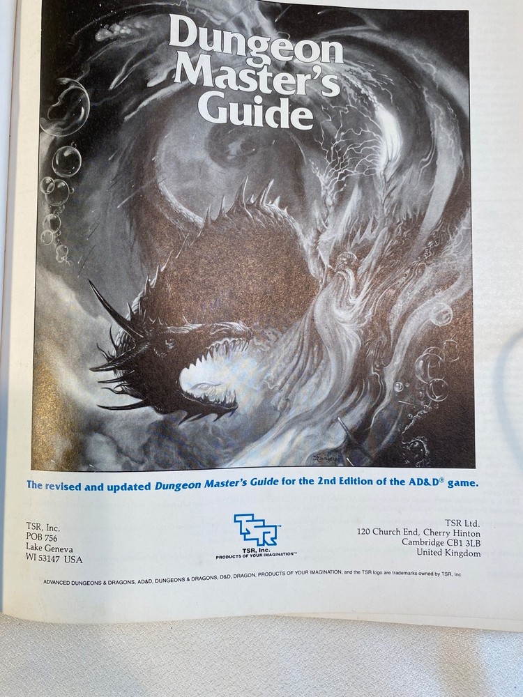 Advanced Dungeons & Dragons 2nd Edition Dungeon Master's Guide 2100