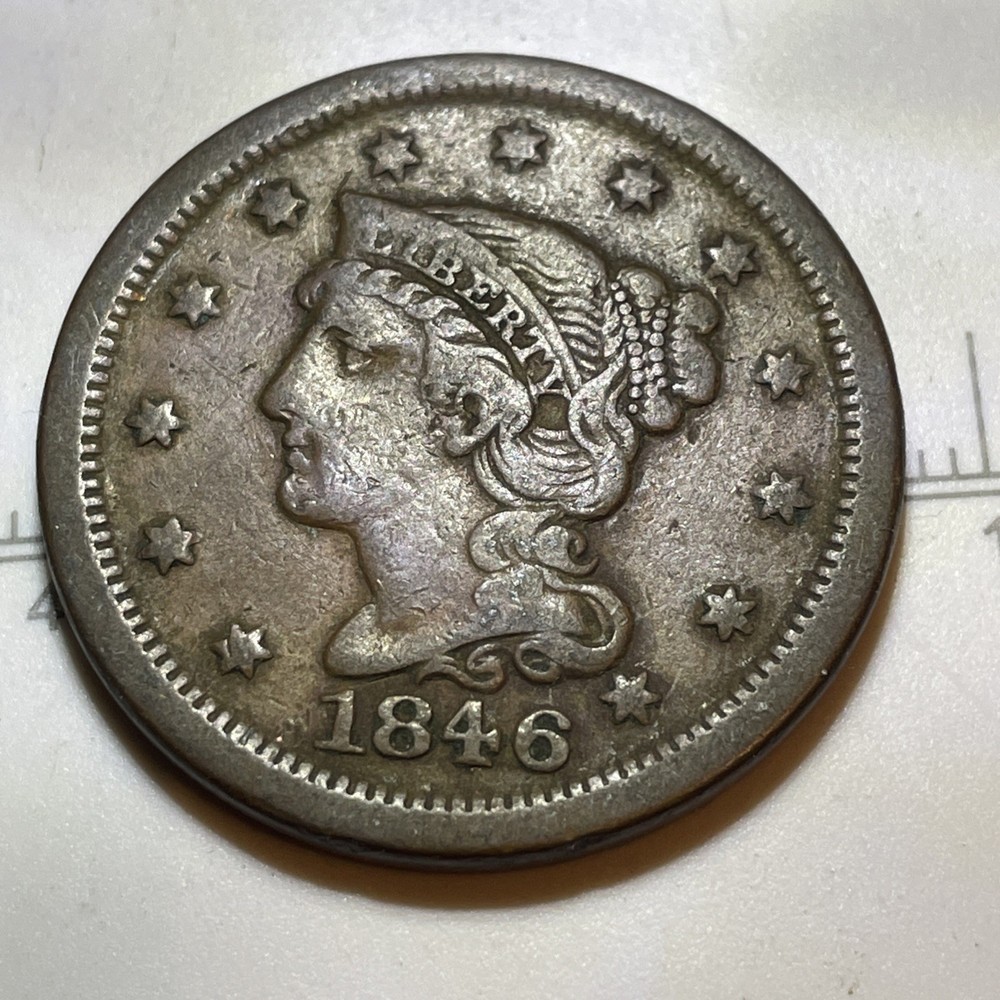 1846 braided hair large cent