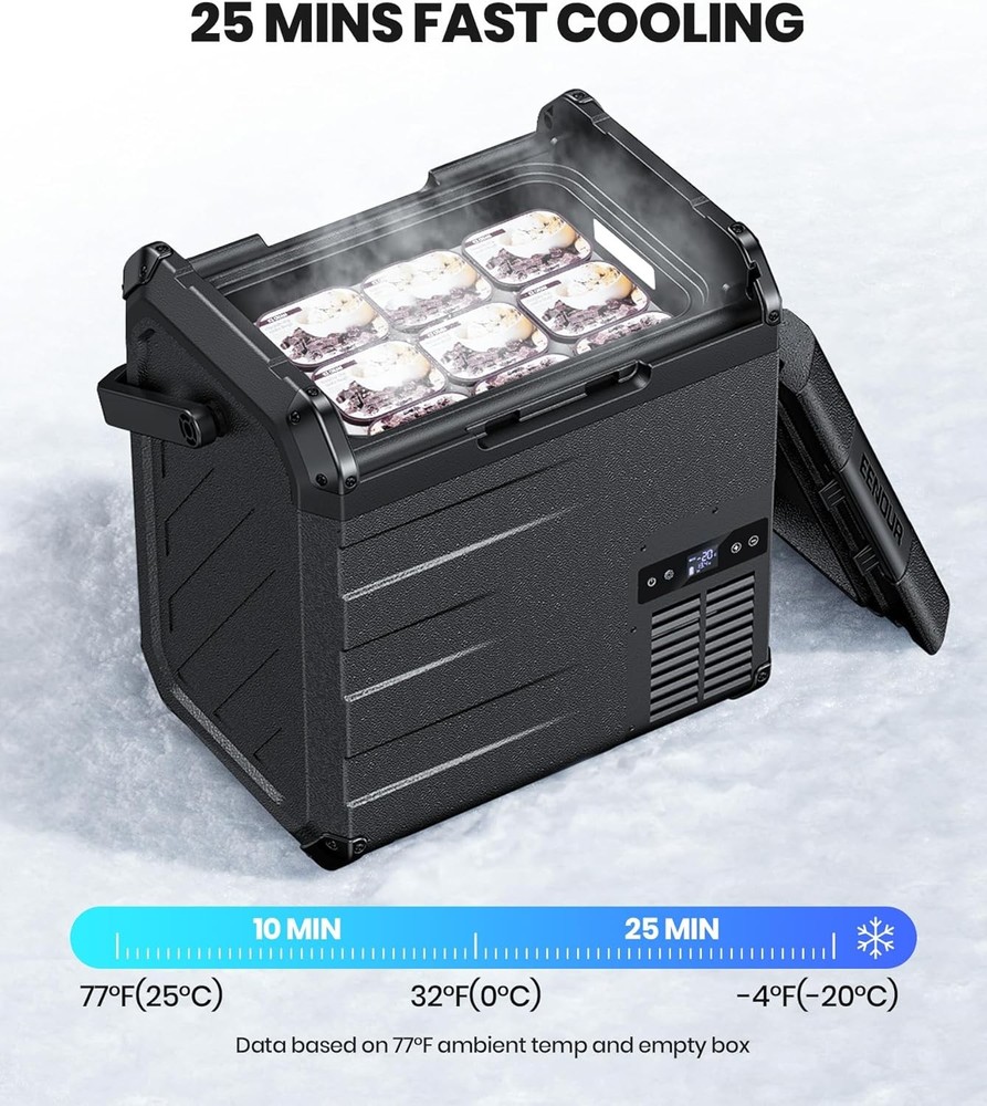 Solar Powered Cooler 19QT 25W Black