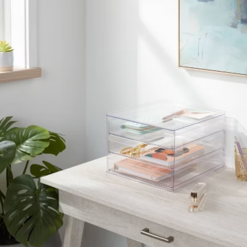 All Purpose 3 Drawer Storage Clear