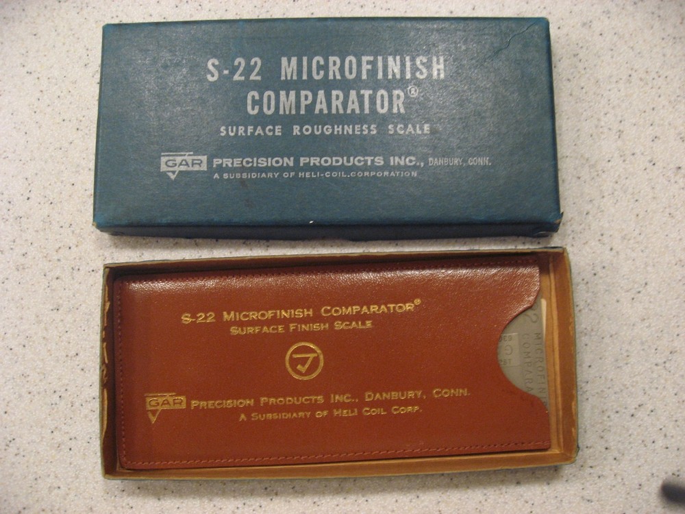 Gar Microfinish Comparator Surface Roughness Scale S-22 Conventional Machining