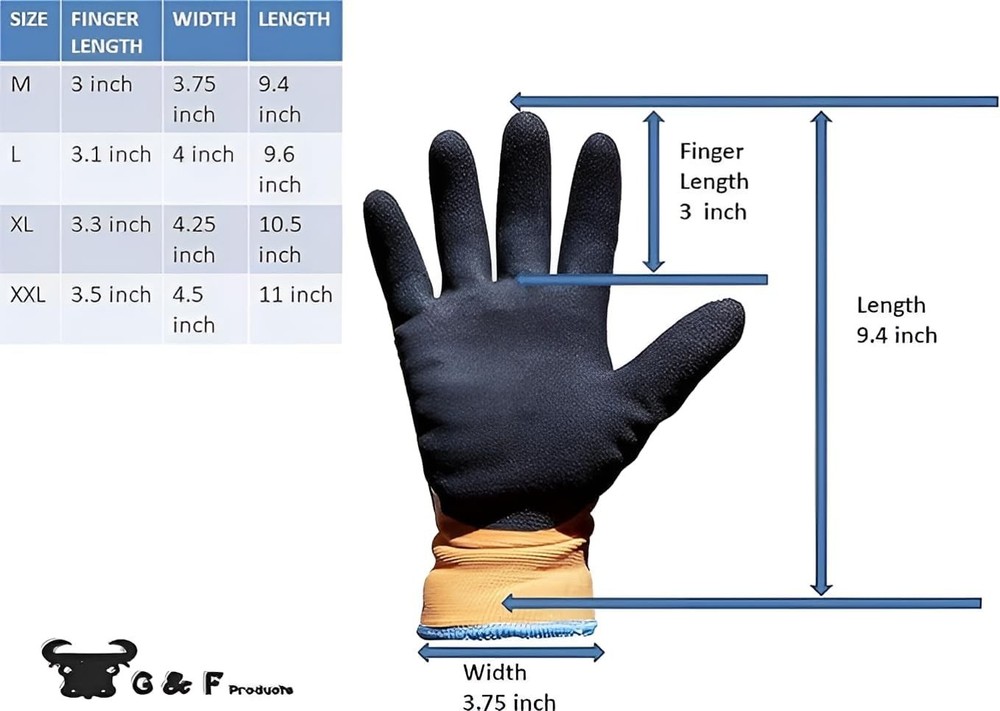 High Visibility Winter Work Gloves - Double Coated Cold Weather Grip, Large