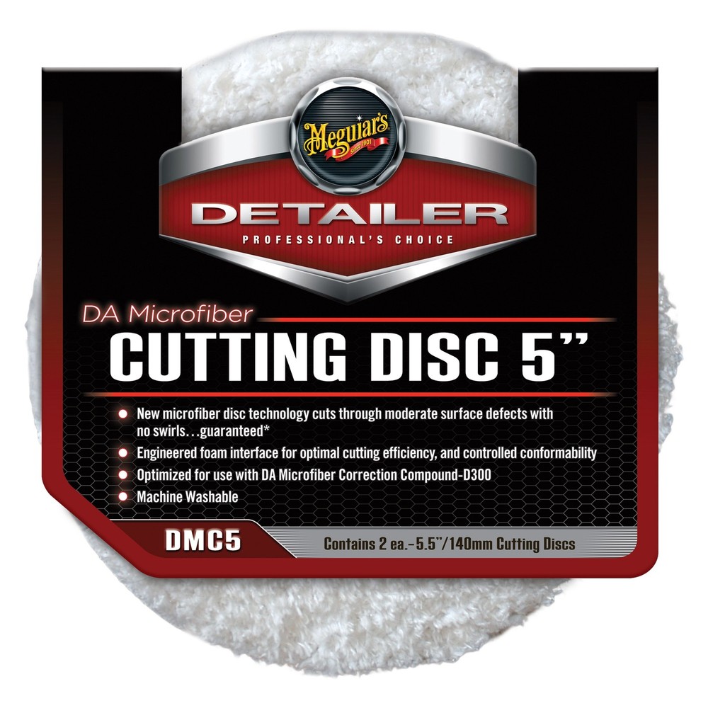 Meguiars DMC5 5" Microfiber Dual Action Hook-and-Loop Cutting Pad 2 Pieces