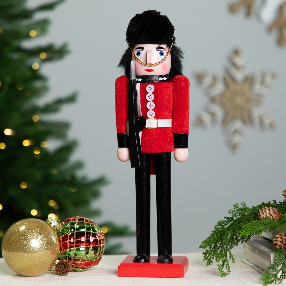 Royal Guard Christmas Nutcracker Figure - 14" - Red and Black