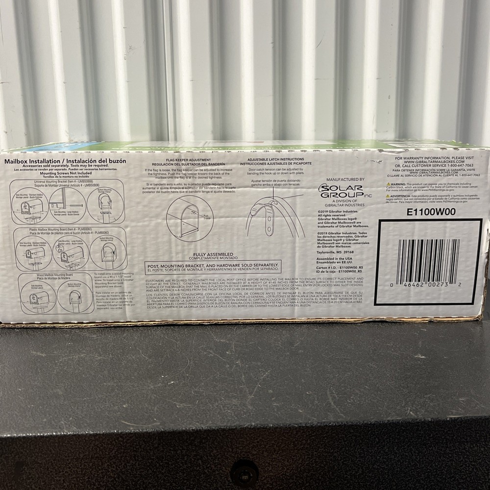 NEW!! Gibraltar Elite Medium Capacity Galvanized Steel White Post-Mount Mailbox