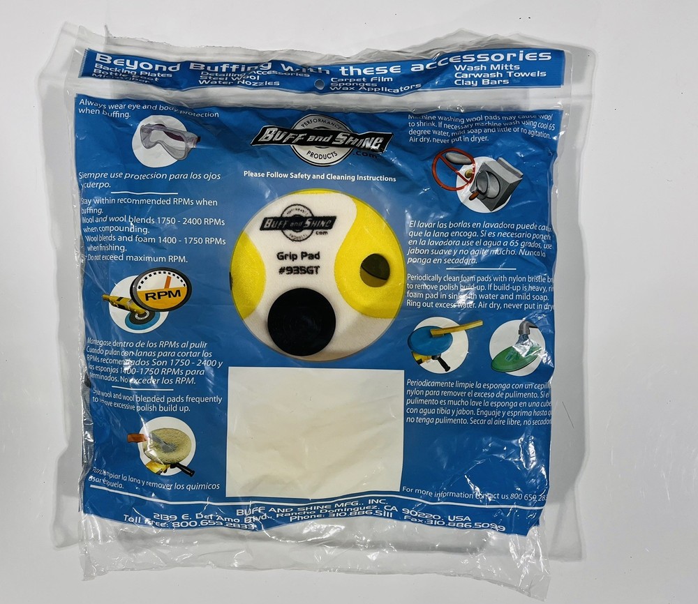 Buff & Shine 9" Hook & Loop Medium Cut Compounding & Polishing Foam Buffing Pad
