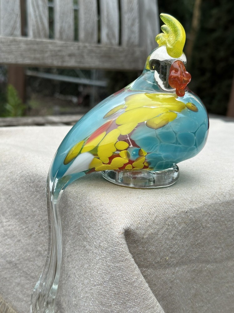 Colorful Glass Parrot Murano Style