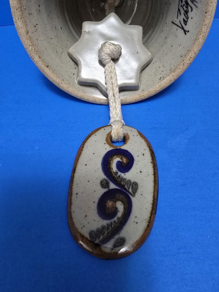 Stoneware Pottery Handcrafted Bell 5" Signed