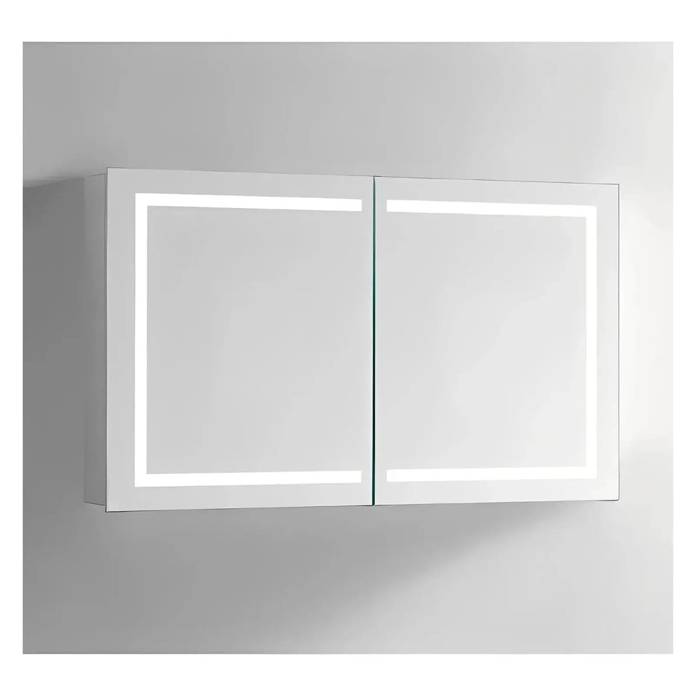 ARIES II LED LIGHTED BATHROOM CABINET VANITY RECTANGLE MIRROR - 28 x 48