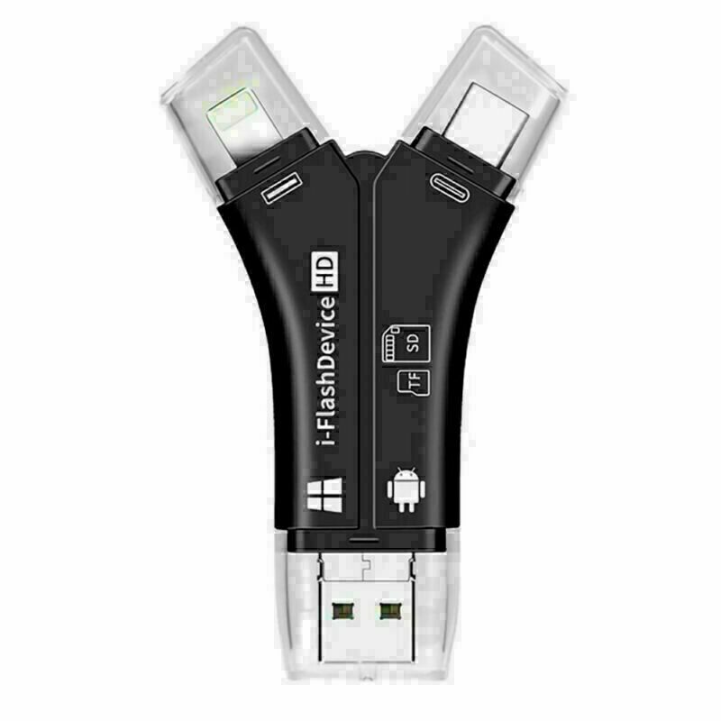 4 in 1 USB Micro SD TF Memory Card Reader Adapter For iPhone Android